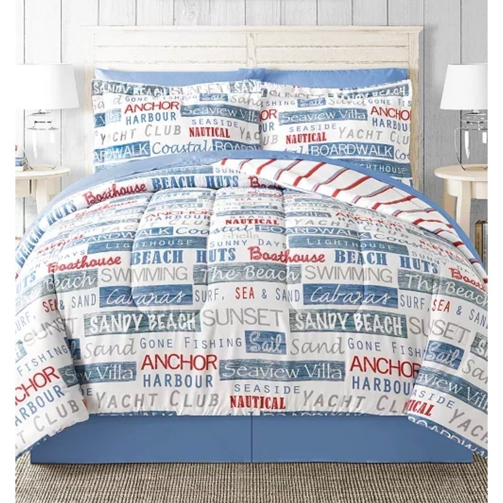 Lanwood Home 6pc Twin XL Reversible Comforter Set